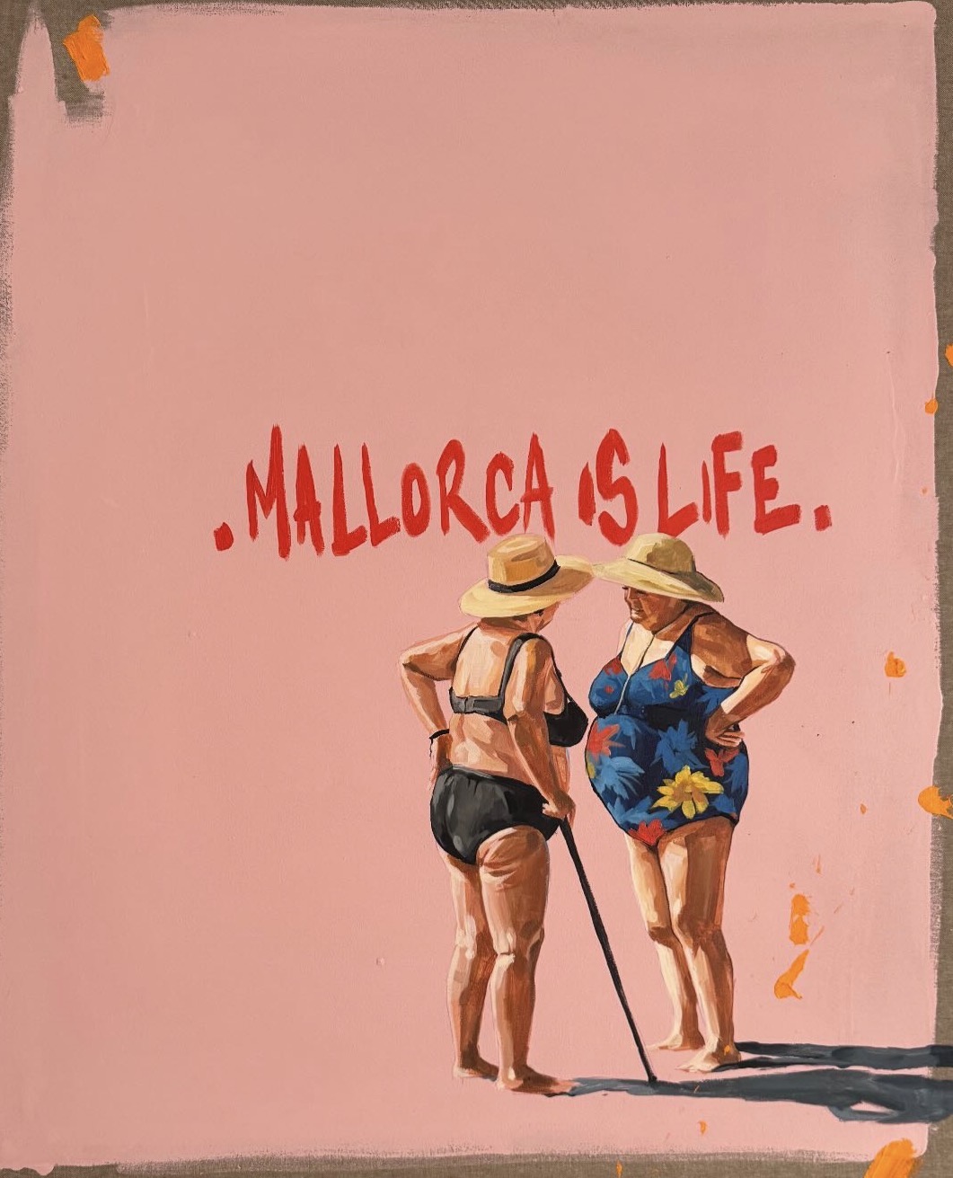 Original painting by Carolina Adan Caro with the words Mallorca is Life