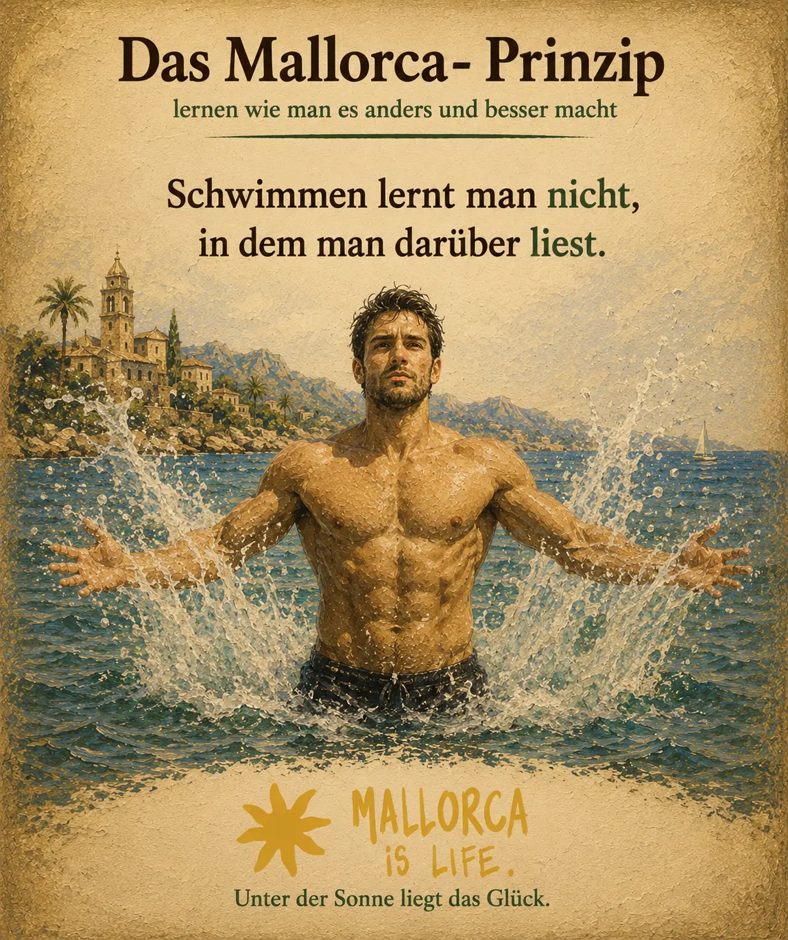Das Mallorca-Prinzip: Schwimmen lernt man nicht, in dem man darüber liest